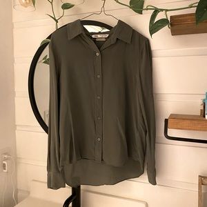 ZARA 100% SILK BLOUSE IN 🫒 OLIVE 🫒 GREEN
